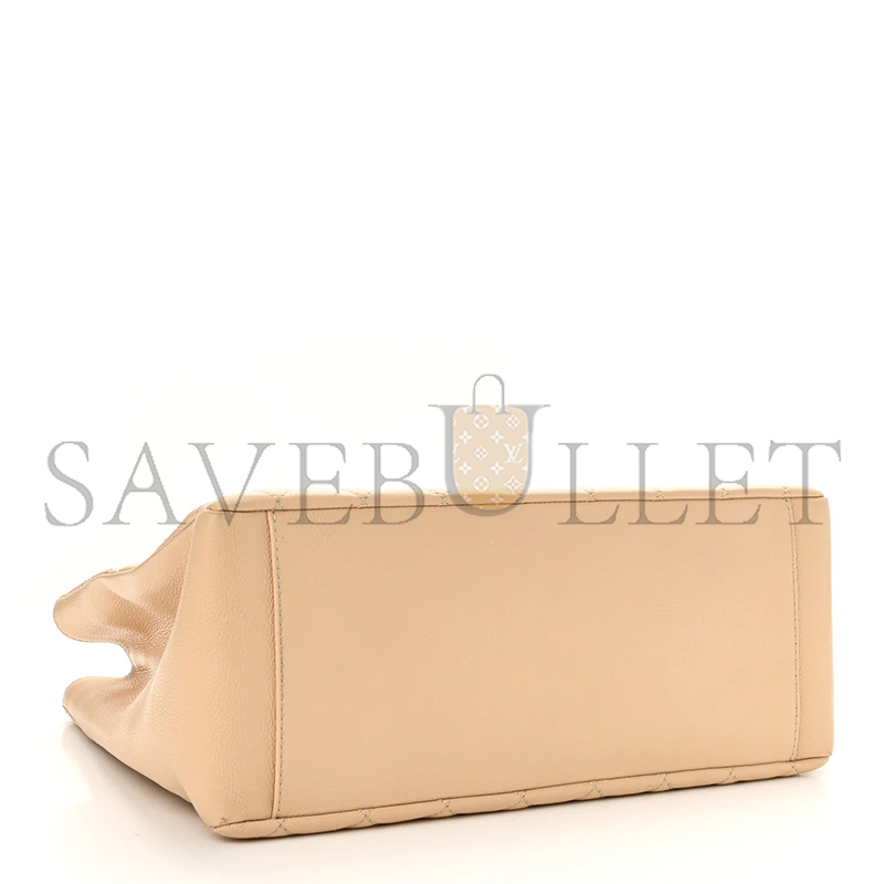 Ch**el caviar quilted grand shopping tote beige (34*24*13cm)